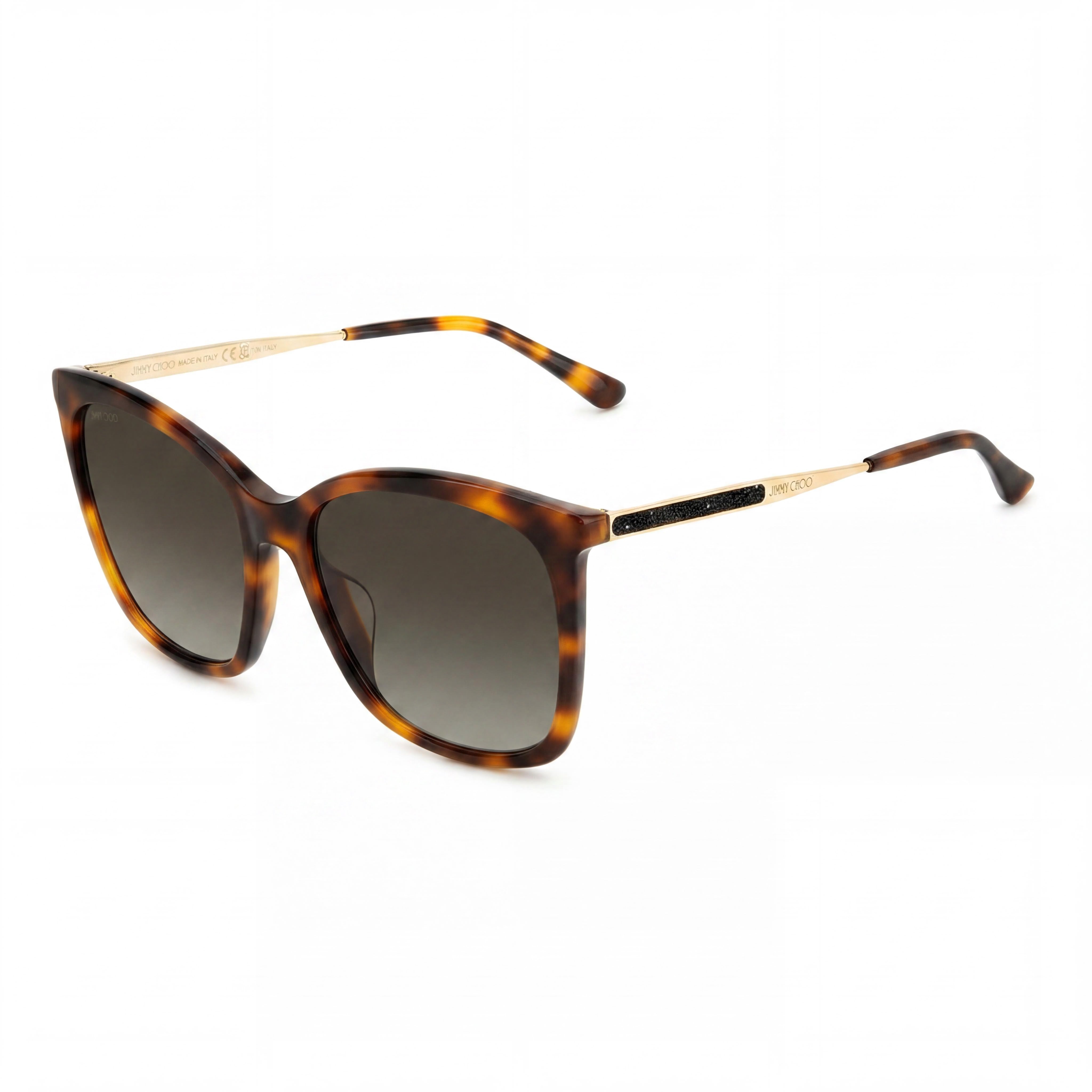 JIMMY CHOO Casual Women's Havana Acetate Full-Rim Butterfly Brown Gradient UV Protected Sunglasses 57mm, Photo 1