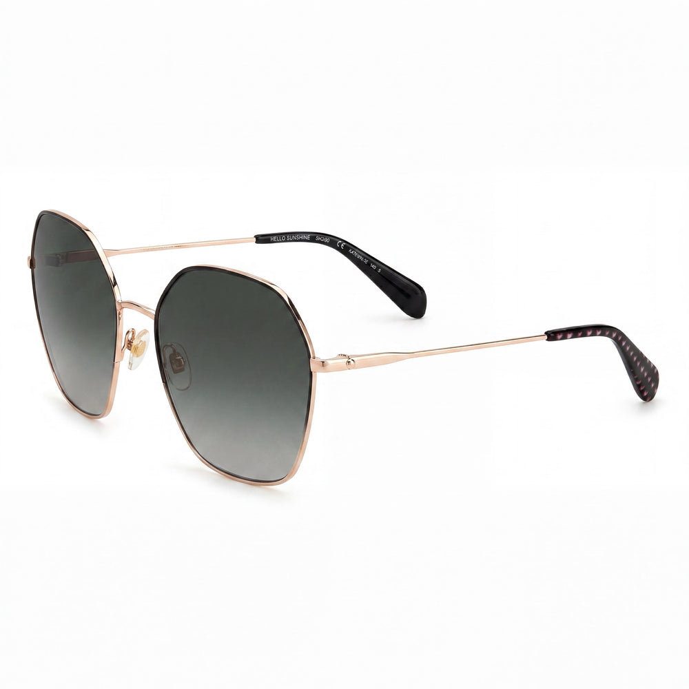 kate spade new york Gafas de sol de mujer de temporada en oro, azul y marrón, de acero inoxidable, con protección UV, de 57 mm