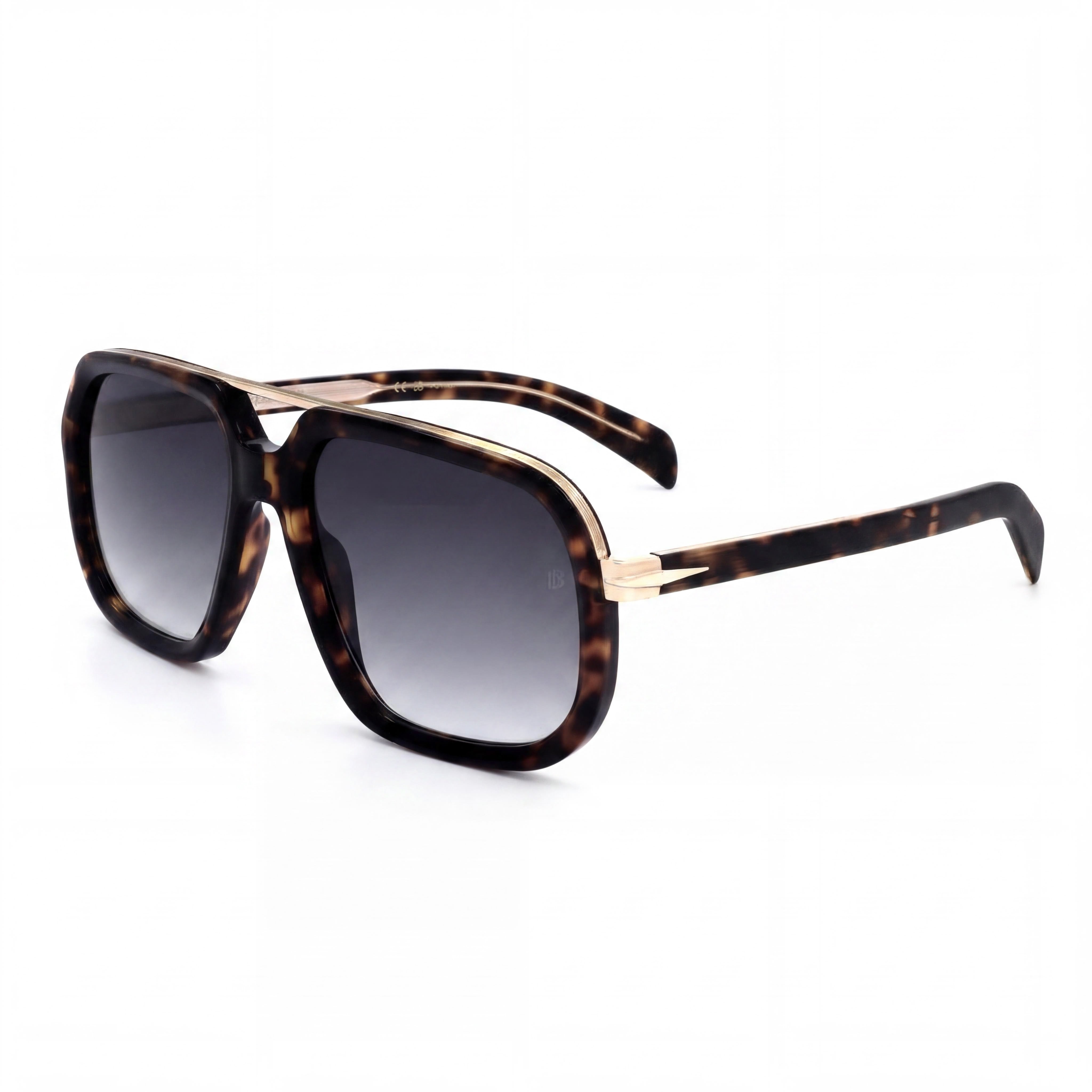 Gafas de sol David Beckham para hombre DB 7101/S con montura clásica de acetato en color habana y oro, lentes de policarbonato con 100% protección UV, 57mm, Photo 1
