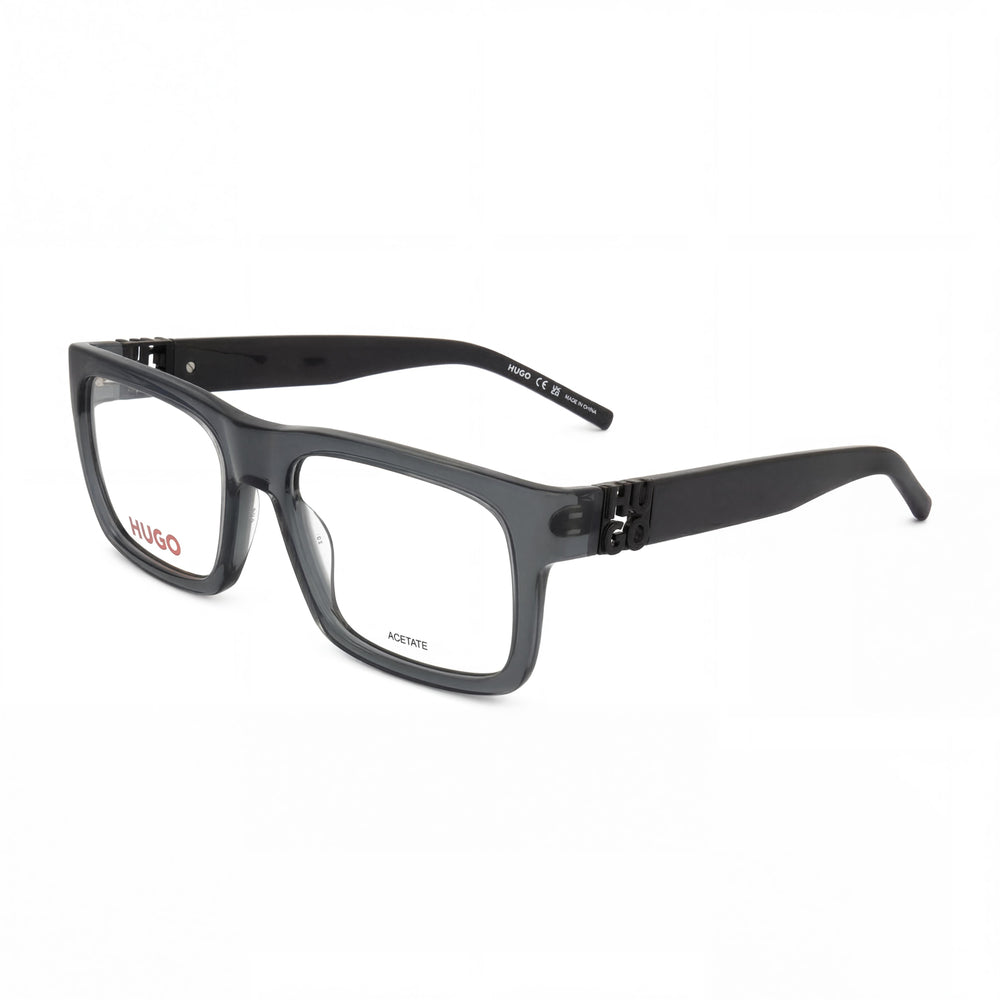 Montura de gafas rectangular para hombre Hugo Boss de la colección HUGO RECTANGULAR, modelo Hg 1257, acetato verde, 54 mm