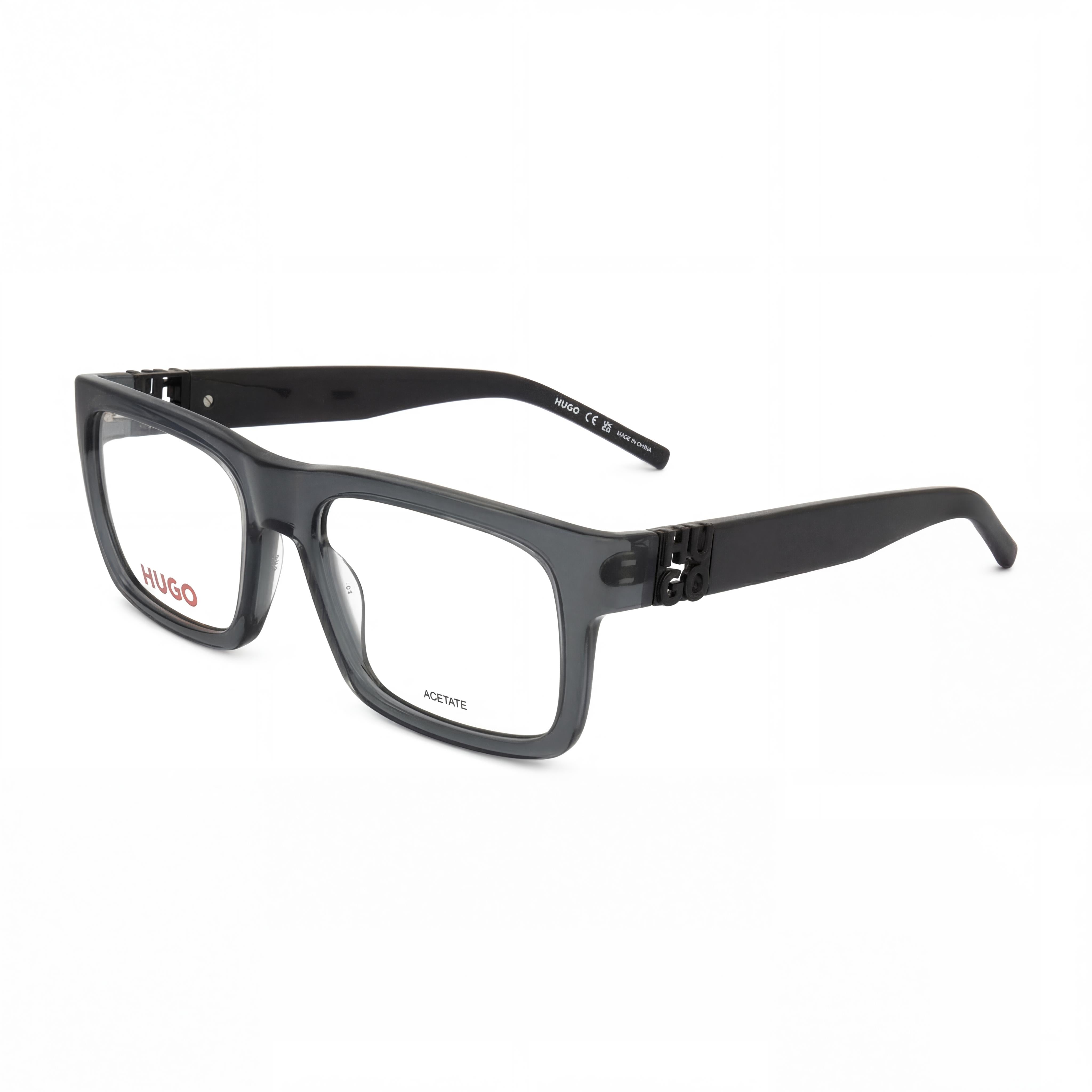Montura de gafas rectangular para hombre Hugo Boss de la colección HUGO RECTANGULAR, modelo Hg 1257, acetato verde, 54 mm, Photo 1