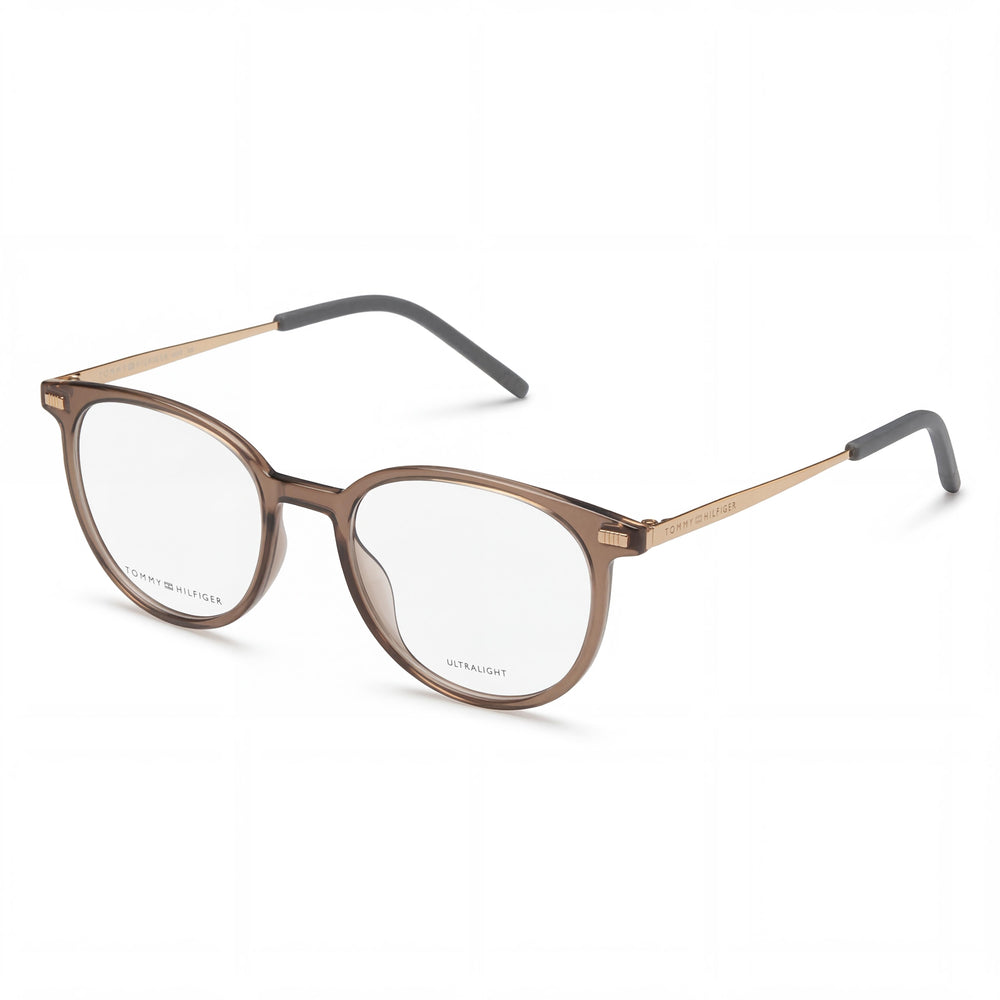 Gafas Tommy Hilfiger para mujer, de propionato azul moderno, listas para receta médica con lentes de demostración transparentes de 50 mm
