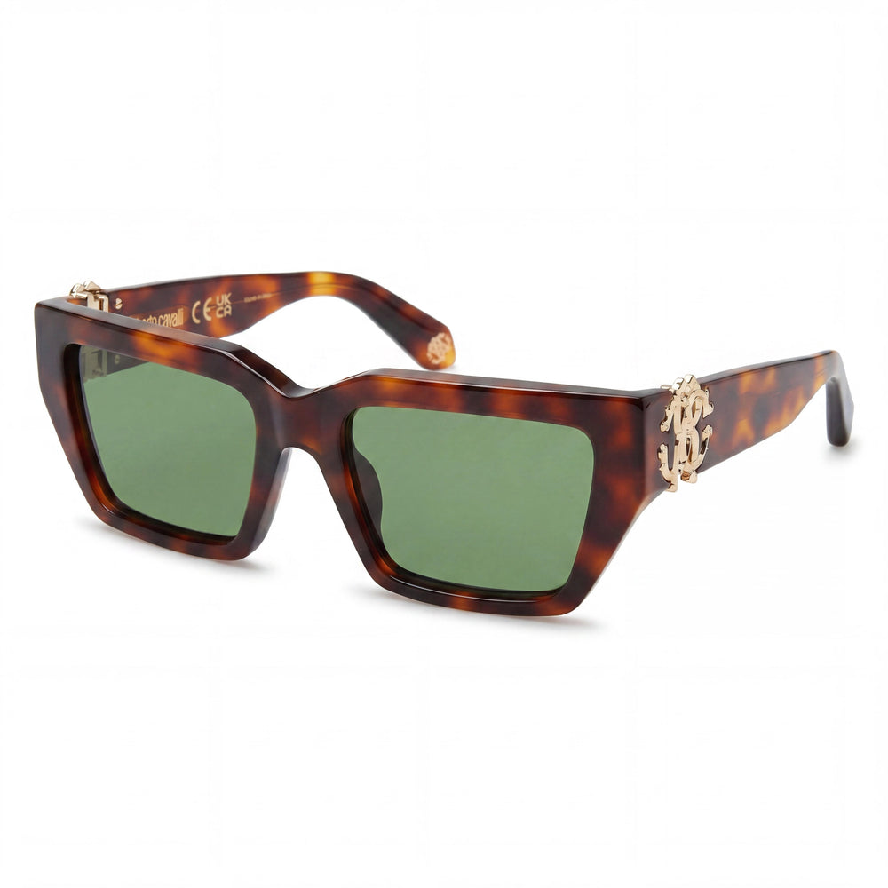 Just Cavalli Modern Women's Acetate Shiny Black Frame Gradient UV Protection Sunglasses with Bianco Neve Lucido Lenses 55mm