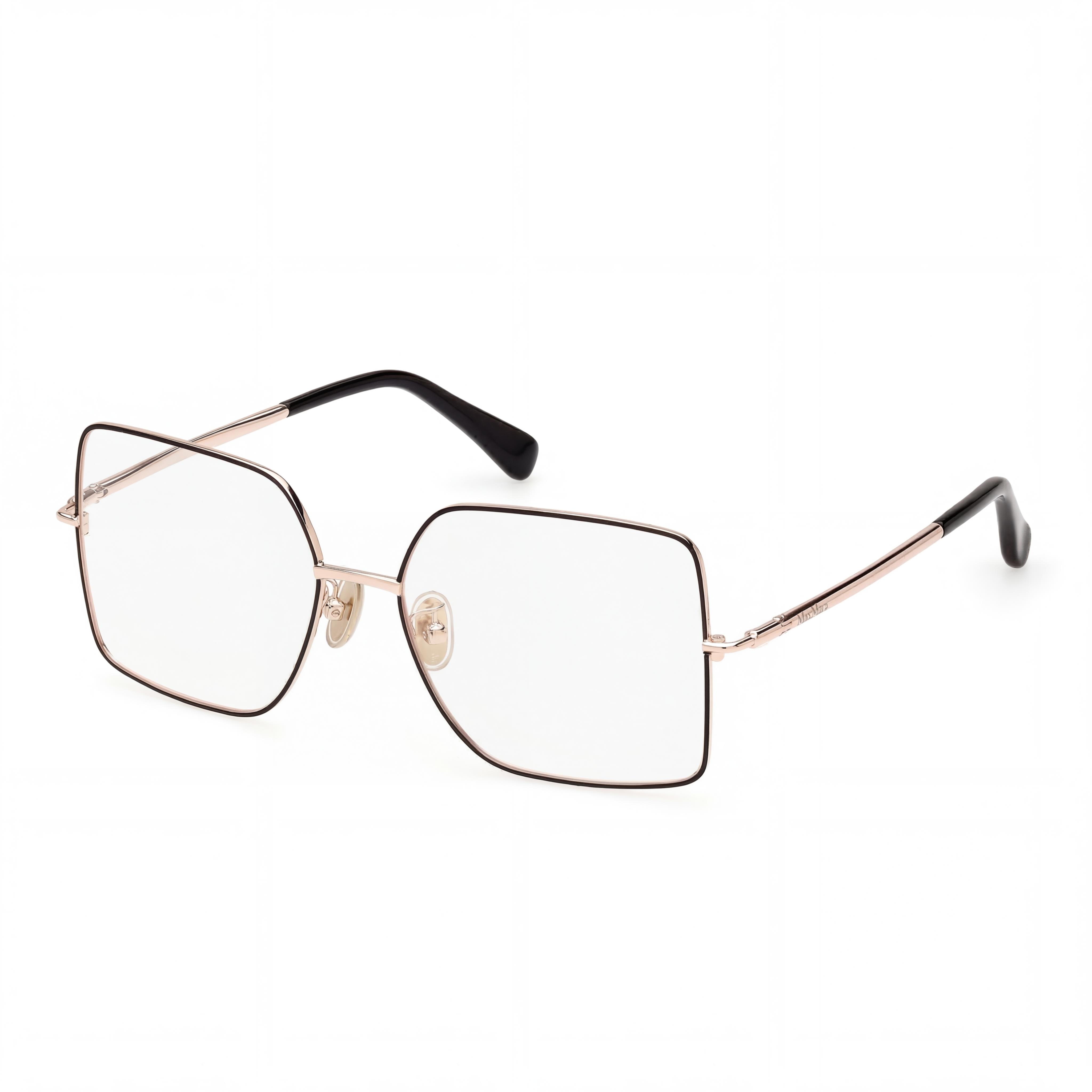 MaxMara MM5098-H Women's Metal Frame Eyewear Rose Gold & Black Enamel, Black 55mm, Photo 1