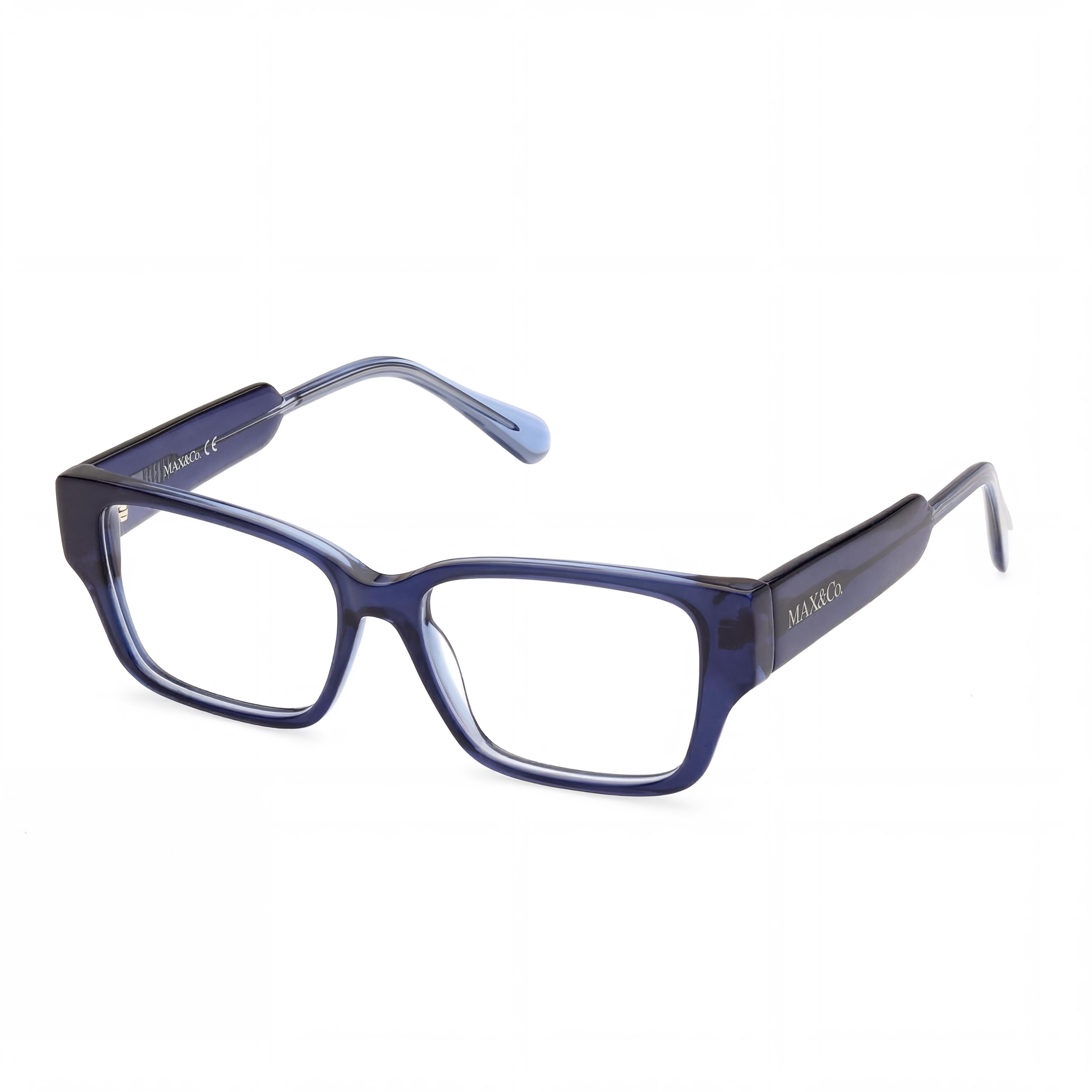 Max & Co. Women's Rectangular Blue Plastic Eyeglass Frames, 52mm Lens Width, 15mm Bridge Width, 140mm Temple Length, Photo 1