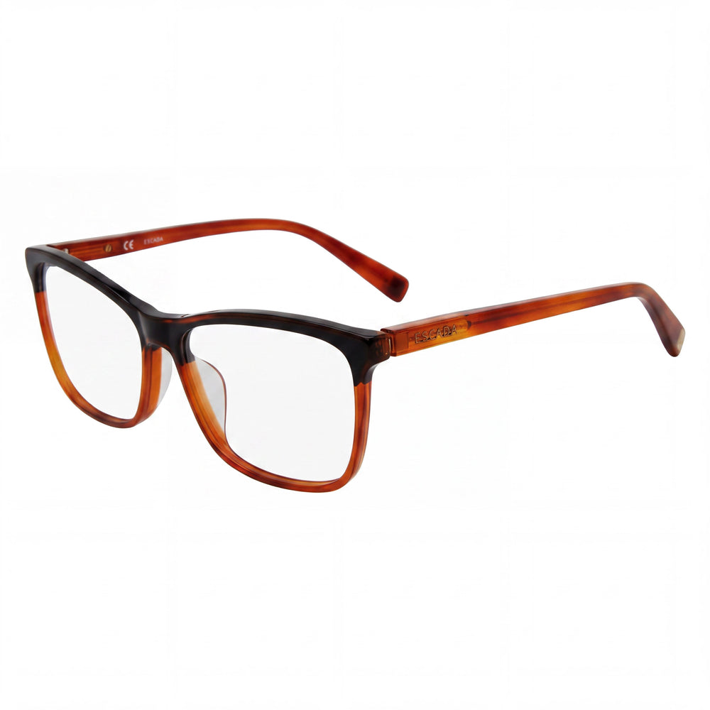 Escada Vesa13 Men's Lightweight Eyewear Frames with Yellow Brown Havana Frame Color, Size 55-15-135mm