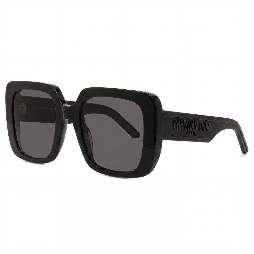 Gafas de sol Dior WILDIOR S3U para mujer, estilo clásico, de plástico negro con protección UV gris de 55 mm