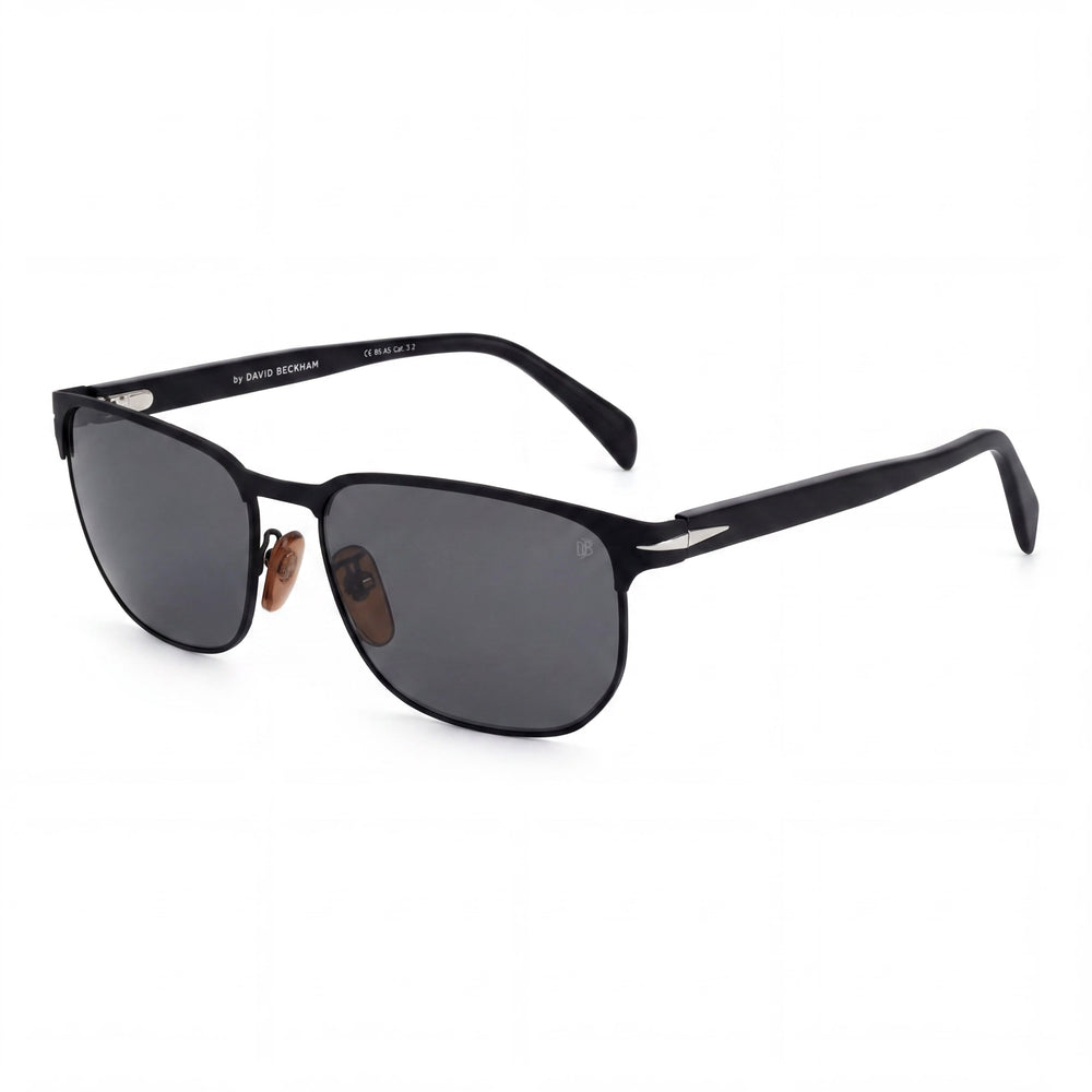 Gafas de Sol Polarizadas David Beckham Db 1131/S de Metal para Hombre, Negro Mate, Plateadas, 59mm