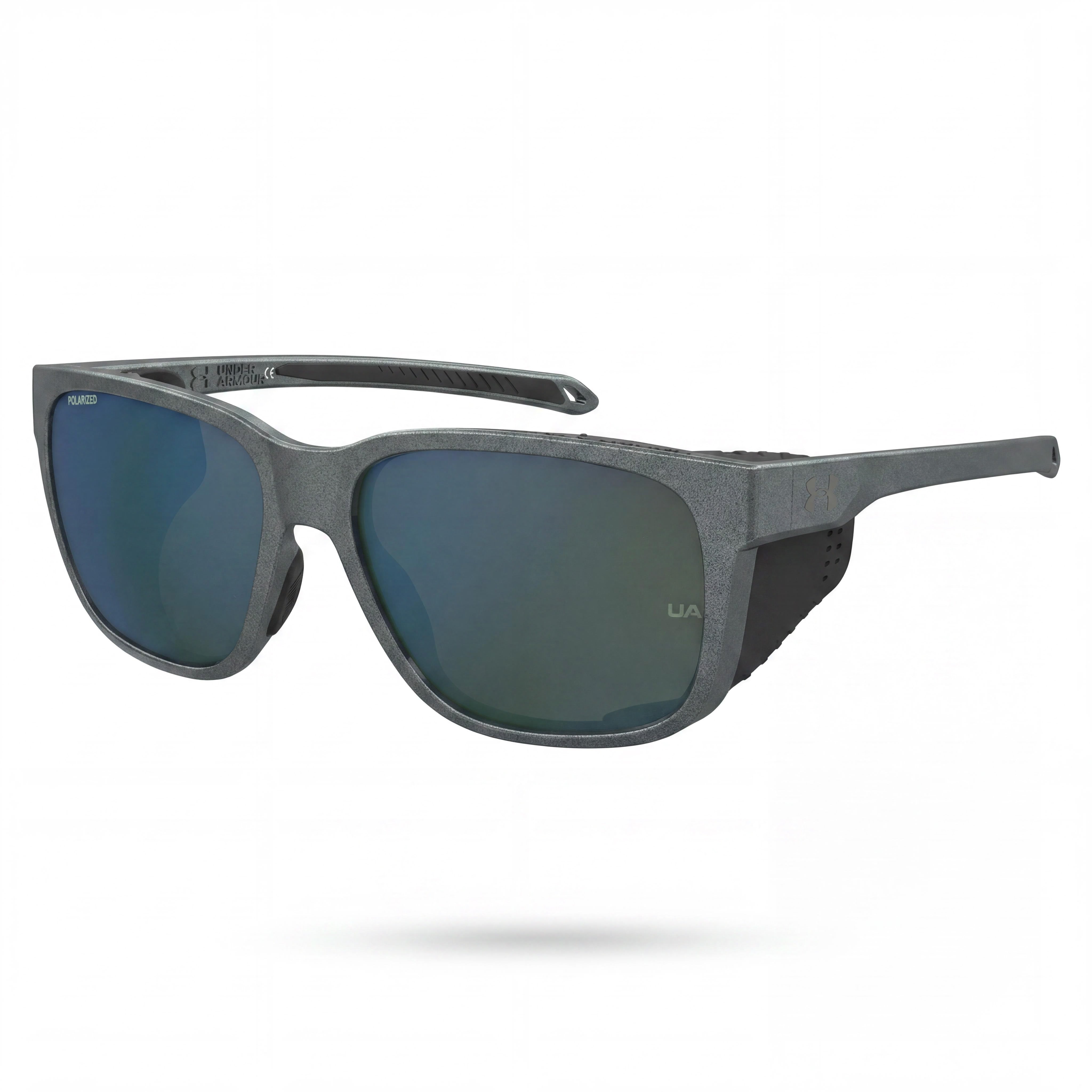 Under Armour Comtemporary Men's Polarized UV Protection Sunglasses, Metalized Grey Green, 58mm, Photo 1