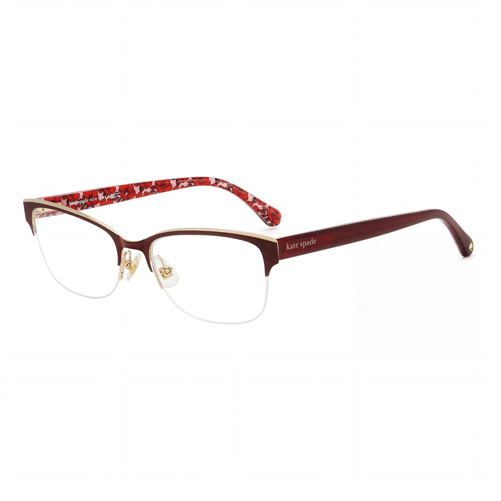 kate spade new york Marjorie Women's Red Pattern Polycarbonate Lens Stainless Steel Frame Non-Polarized Eyewear 52mm