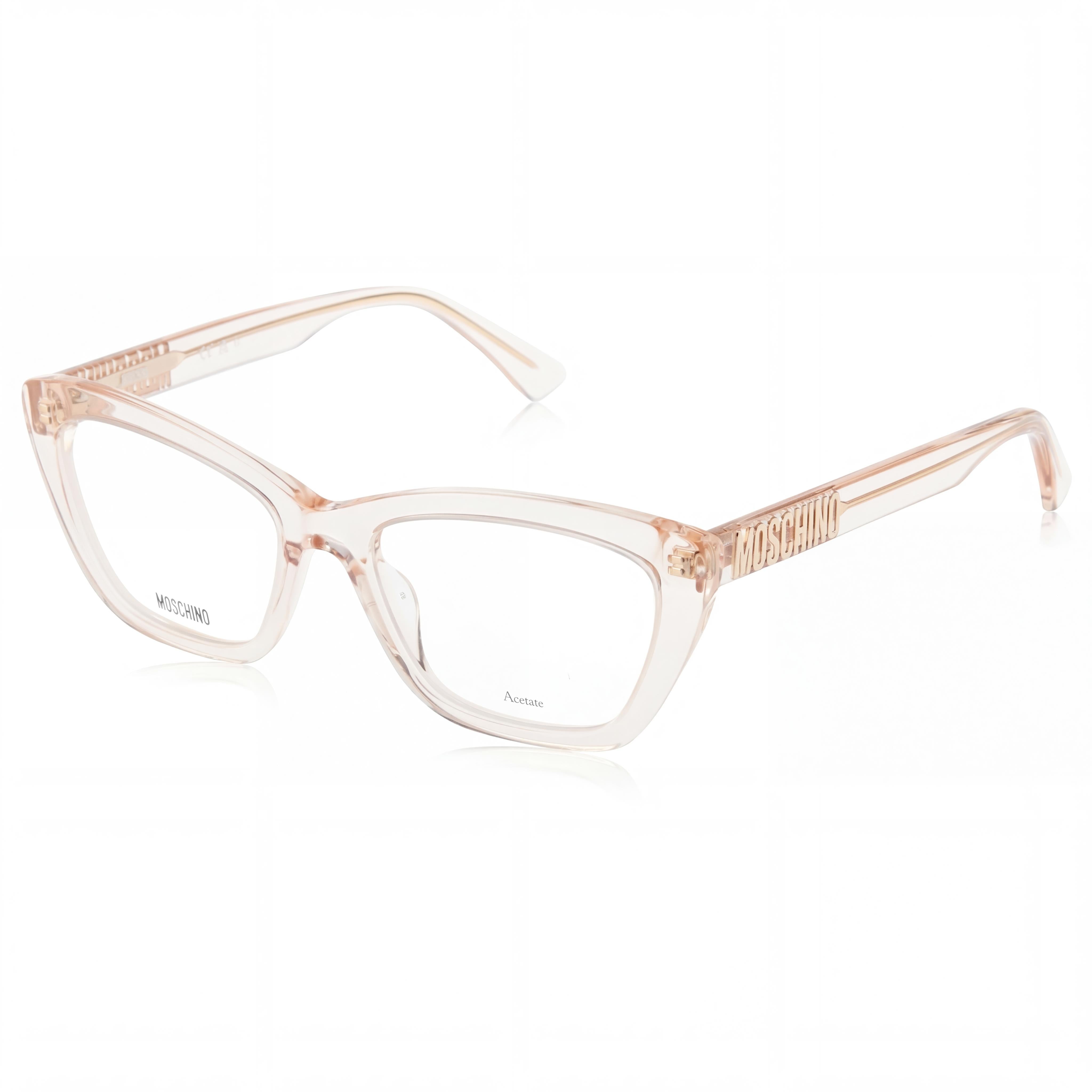 Moschino Modern Women's Nude Acetate Frame Sunglasses with Polycarbonate Lenses, Size 52-17-140mm, Photo 1