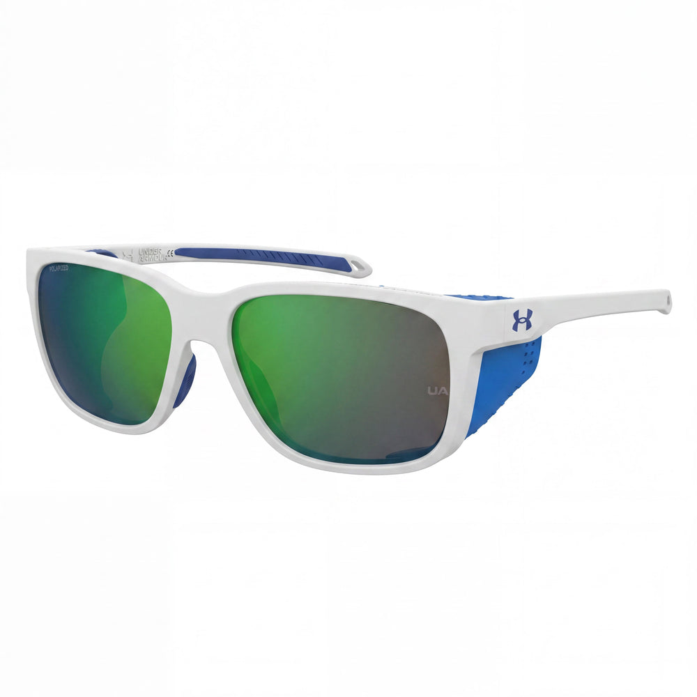 Under Armour Outdoor Gafas de Sol para Mujer, Blancas, Azules y Verdes, Montura de Poliamida, Polarizadas, Protección UV, 58 mm