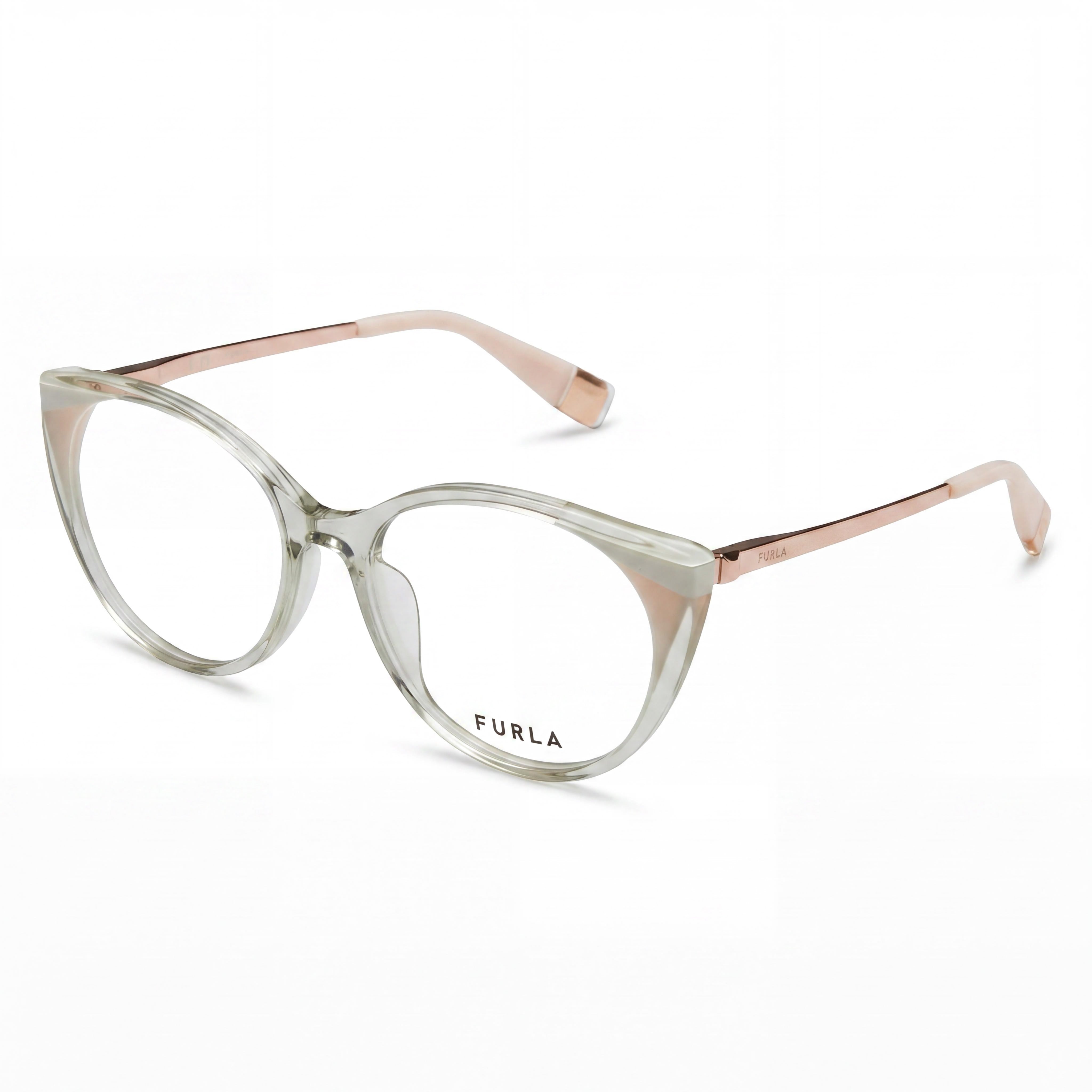 Furla Casual. Women’s Acetate Frame Grigio/Verde Lucido Non Polarized Polycarbonate Sunglasses 53mm, Photo 1