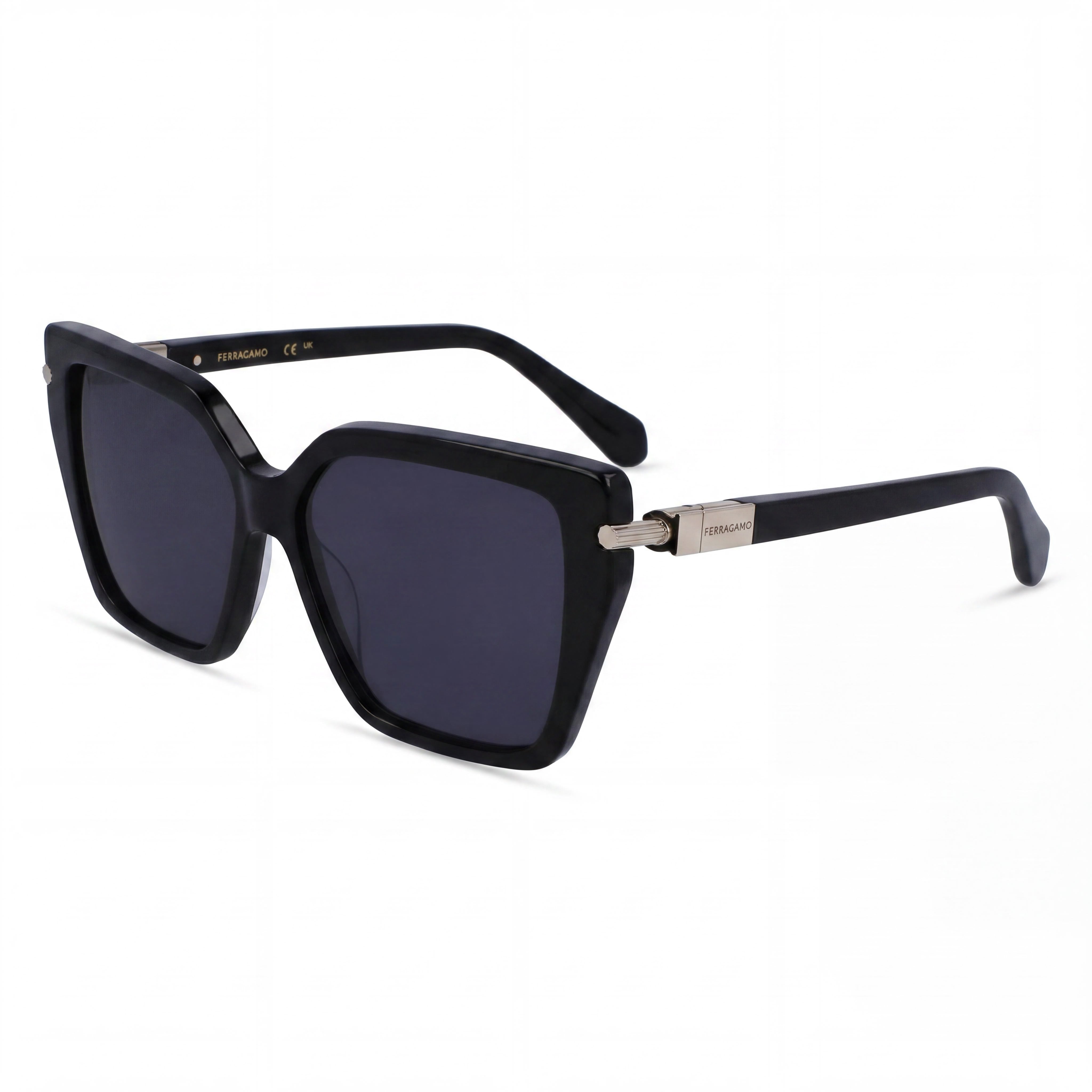 Salvatore Ferragamo Sf1106s Unisex Modified Rectangle Multi-coloured Acetate Sunglasses with Solid Grey UV Lenses 57mm, Photo 1