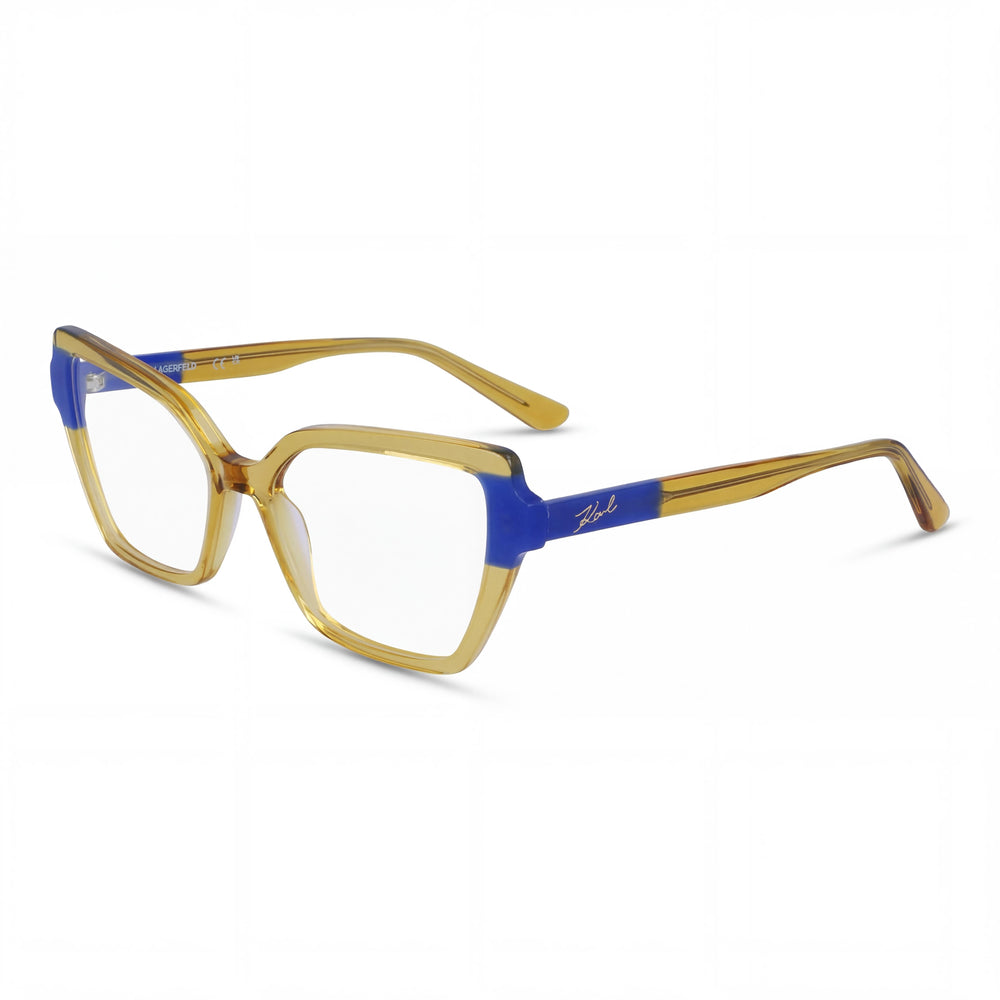 Gafas de sol de acetato KARL LAGERFELD para mujer con montura moderna de acabado caramelo azul y lentes de policarbonato de 53 mm