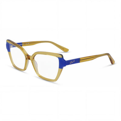 Gafas de sol de acetato KARL LAGERFELD para mujer con montura moderna de acabado caramelo azul y lentes de policarbonato de 53 mm
