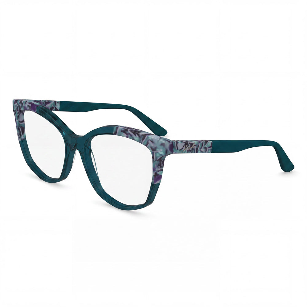 Gafas de sol KARL LAGERFELD Kl6154 unisex con montura de acetato, azul mármol azul, lentes de policarbonato, 55 mm