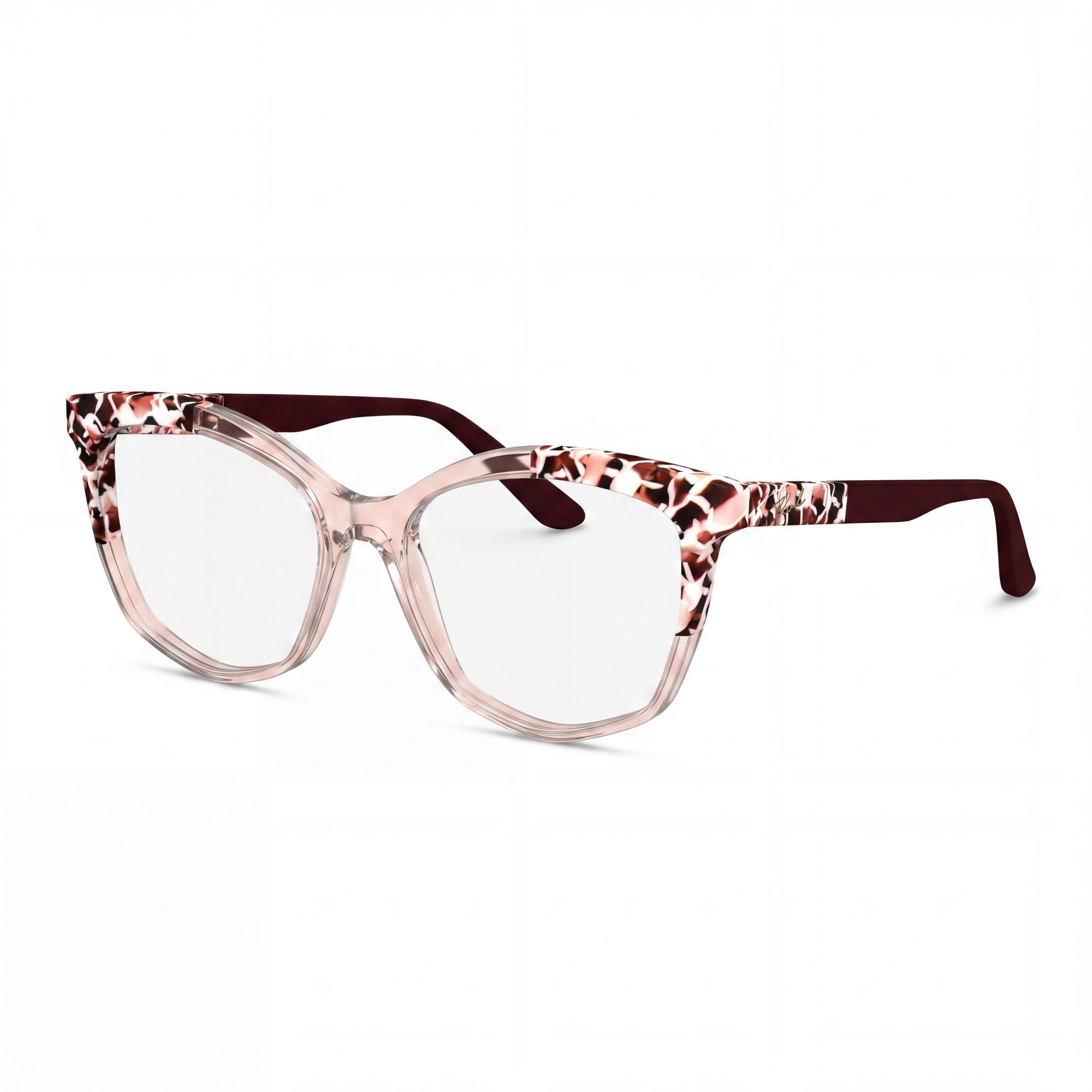 Gafas de sol para mujer KARL LAGERFELD Kl6154 de acetato con montura de mármol rosa 55-16-140mm, Photo 1