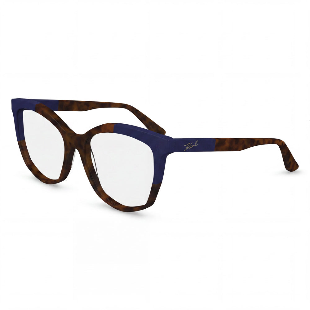 KARL LAGERFELD KL6154 Unisex Eyeglasses featuring Tortoise Blue Acetate Frame Lens Width 55mm