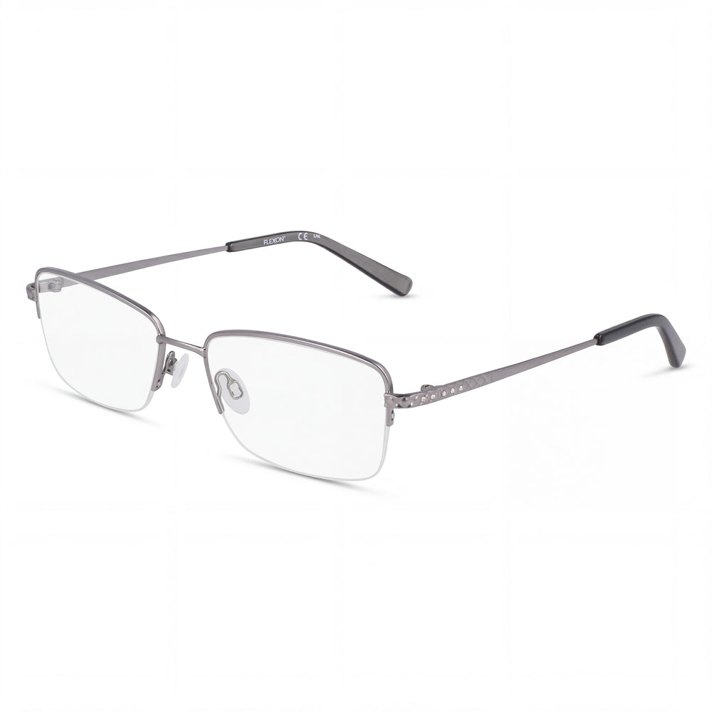 Gafas Flexon Classic, con montura metálica en color gris plomo satinado, diseño unisex, 54 mm de ancho de lente