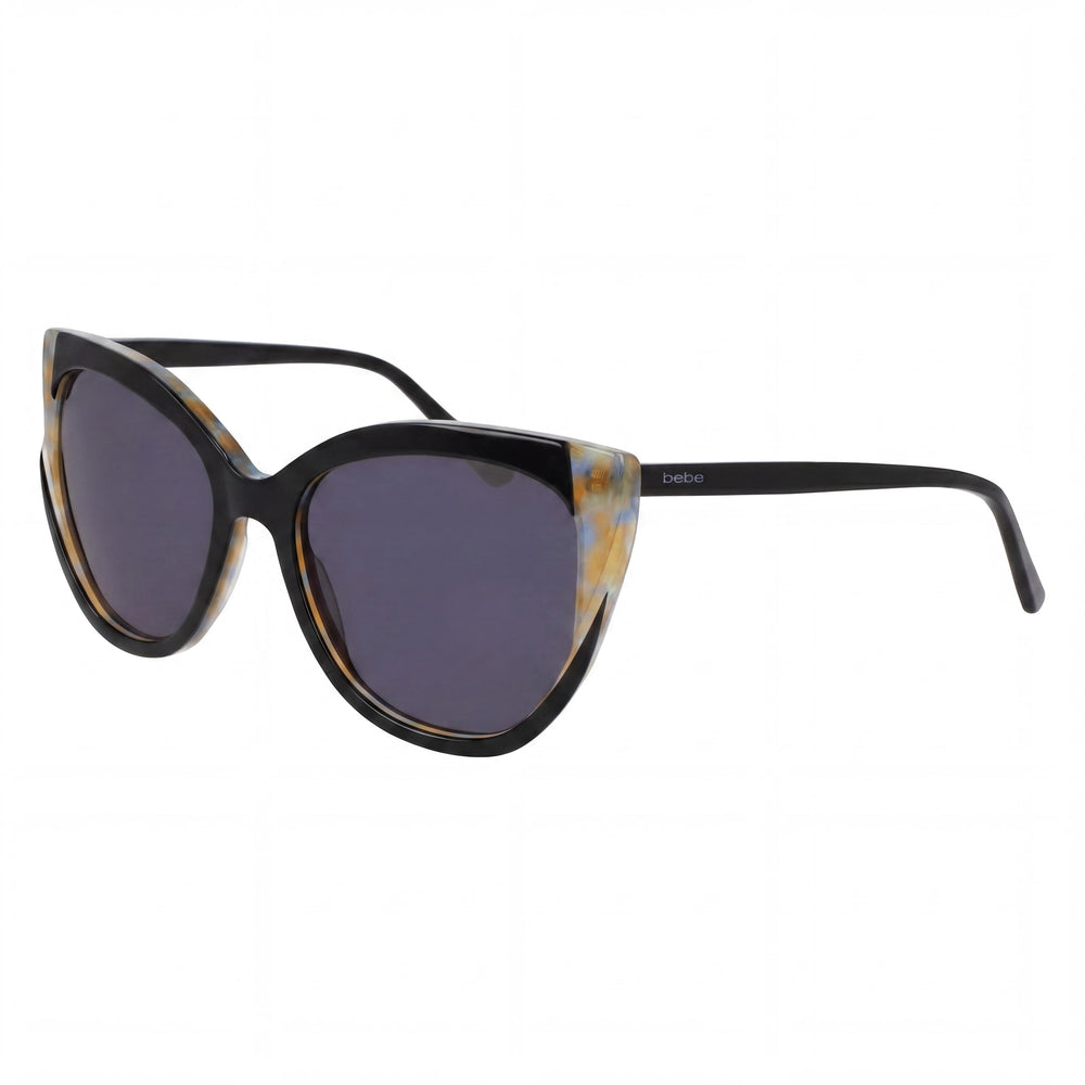 bebe Bb7253 Women's Jet Black Plastic Frame Eyewear with 100% UV Protection, Frame Size 56-18-140mm