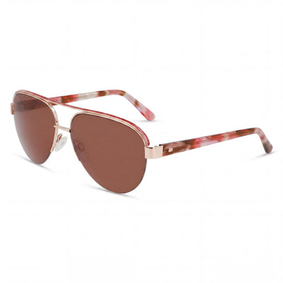 bebe Classic Women's Sunglasses featuring Rose Gold Plastic Frame and Rose Gold Acetate Lenses with UV Protection