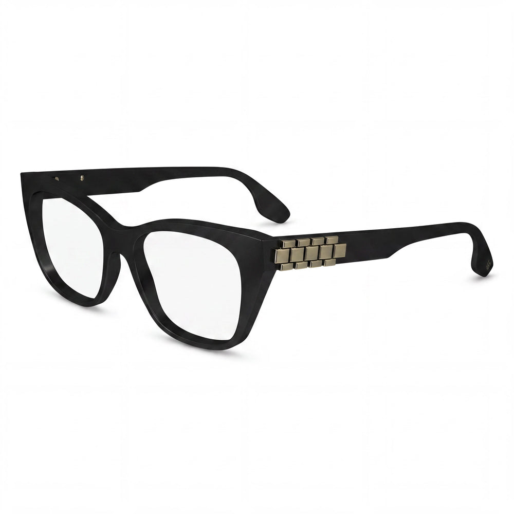 Victoria Beckham Modern Women's Sunglasses featuring a Black Acetate Frame and Black Polycarbonate Lenses, 52mm