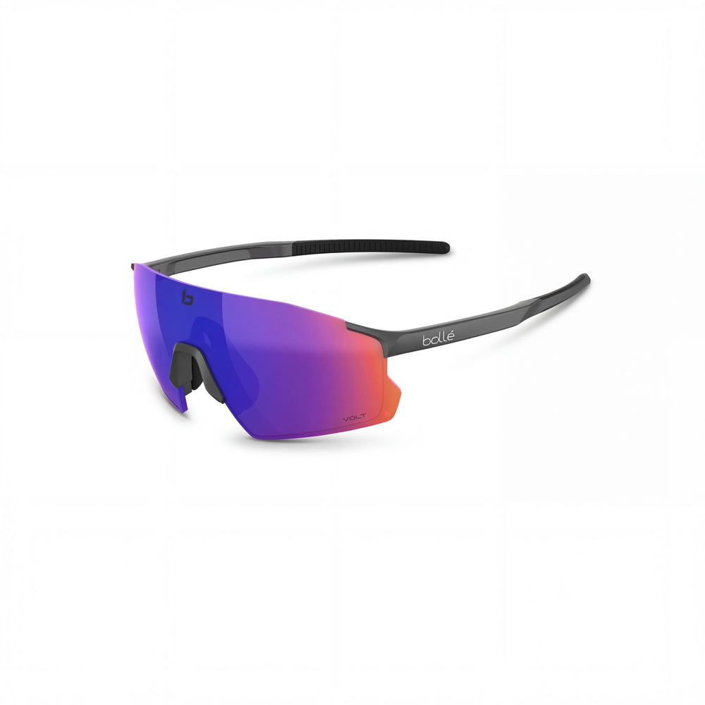 BOLLE SINGLASSES Unisex-adult Lightweight Non-Slip High Contrast Polycarbonate Sunglasses Volt Ultraviolet Mirror Matte Titanium Grey 52mm