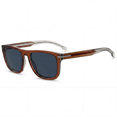 Hugo Boss Boss 1626/S Men's Casual Eco Acetate Brown Frame Blue Lens UV Protection Sunglasses 55mm