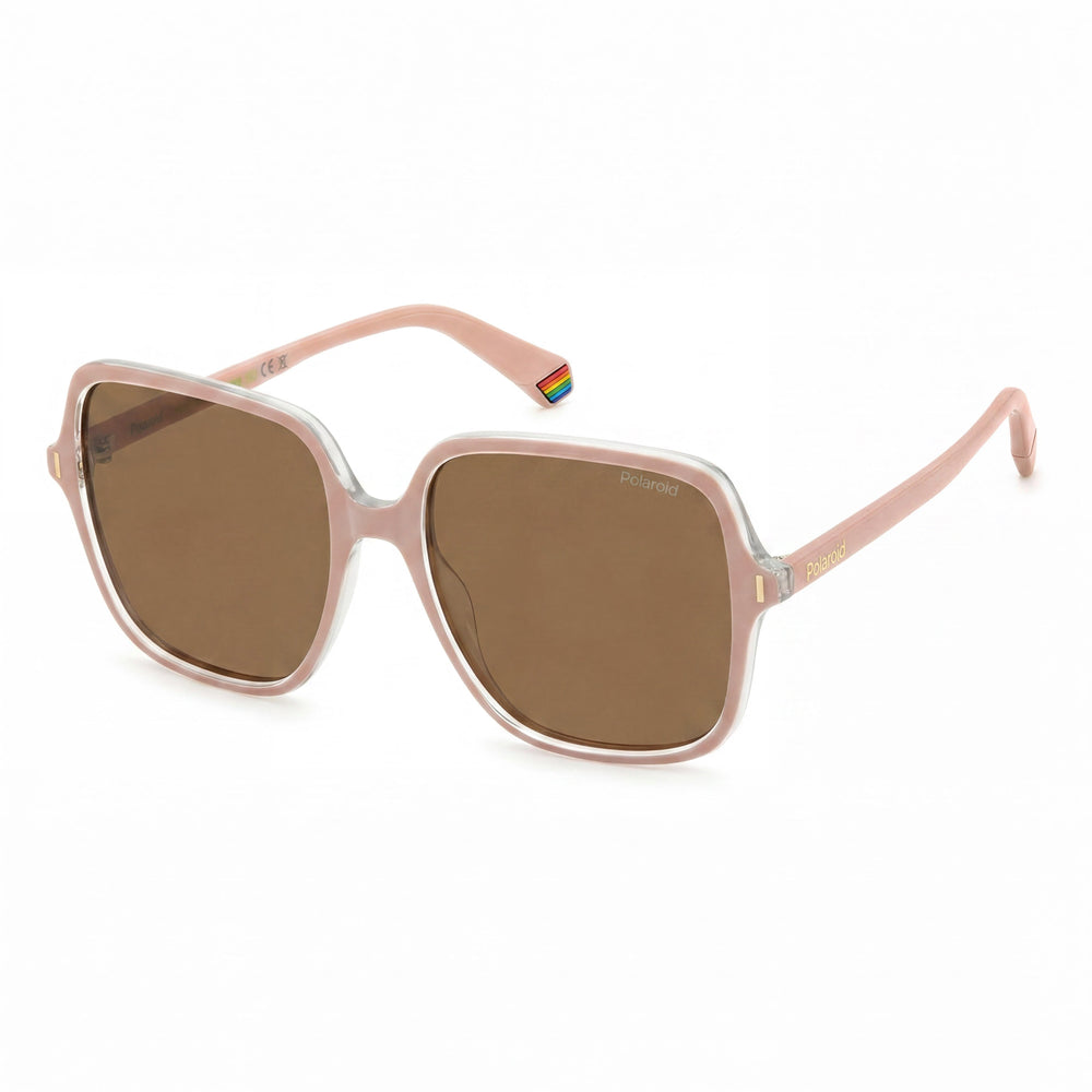 Gafas de sol Polaroid informales para mujer, color rosa, de POLICARBONATO ECOLÓGICO, polarizadas, alta protección UV, lentes de bronce, 56 mm