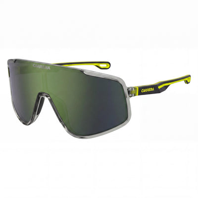 Gafas de sol Carrera 4017/S para hombre, montura gris y amarilla, lentes de espejo verde, 99 mm