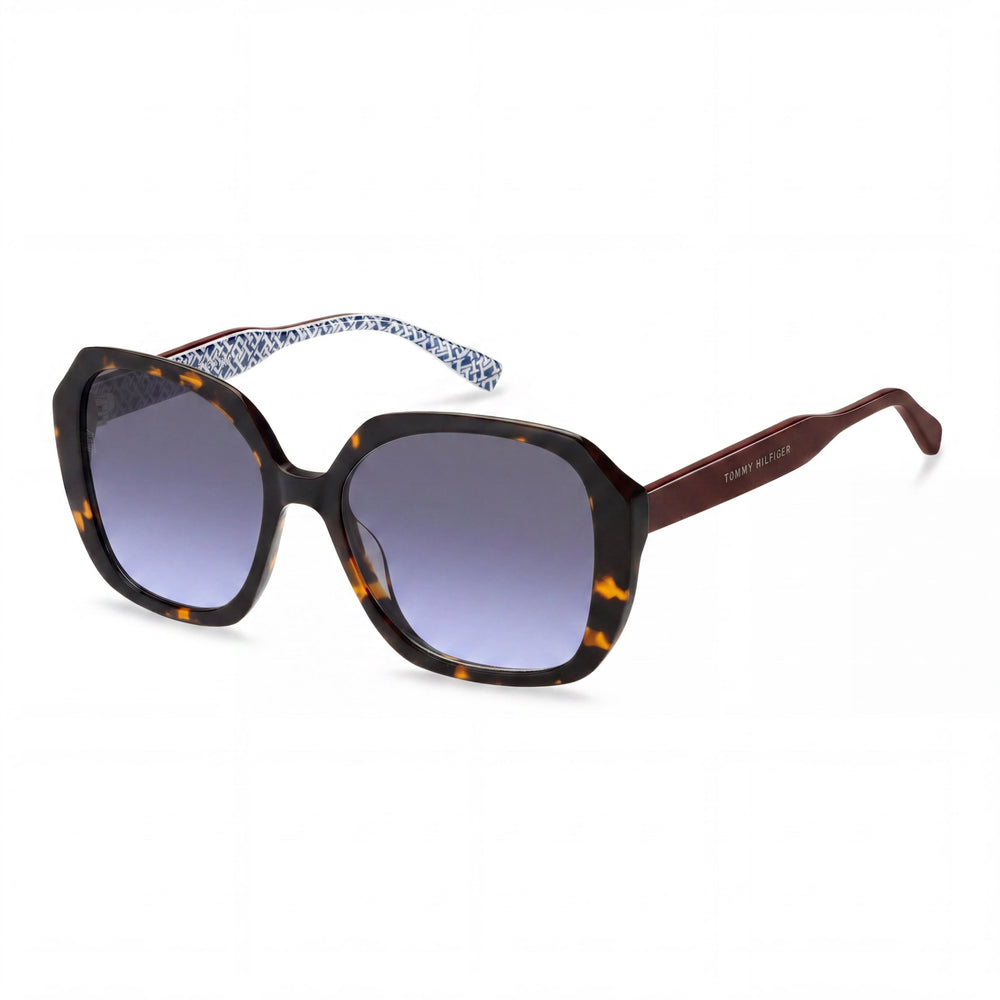 Tommy Hilfiger Modern Women's Multicoloured Acetate Non-Polarized Sunglasses with Grey Blue Lenses 54mm
