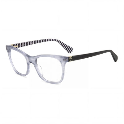 kate spade new york Gafas rectangulares clásicas para mujer, montura de plástico gris cuerno, tamaño 49-18-140