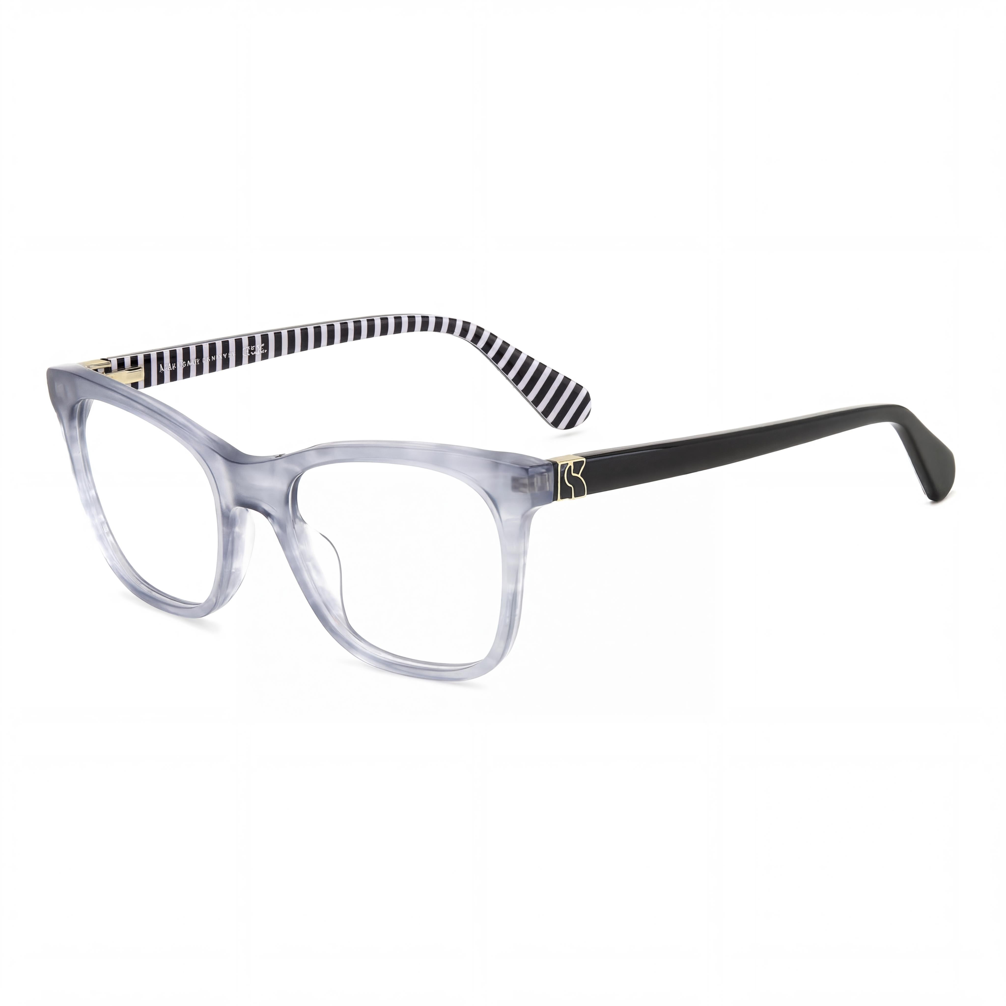 kate spade new york Classic Women's Rectangular Eyeglasses, Grey Horn Plastic Frame, Size 49-18-140, Photo 1
