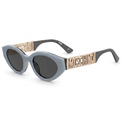 Moschino Casual Women's Azure Acetate Frame Sunglasses with Grey Polycarbonate Lenses, 51mm Lens Width