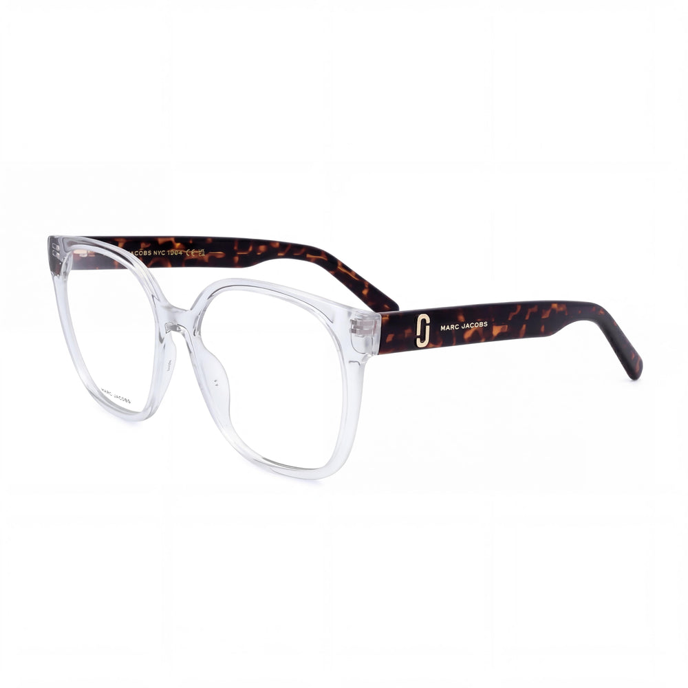 Marc Jacobs Gafas casuales para mujer montura de propionato de celulosa color habana cristalina, lentes de 55 mm, puente de 16 mm, patillas de 145 mm