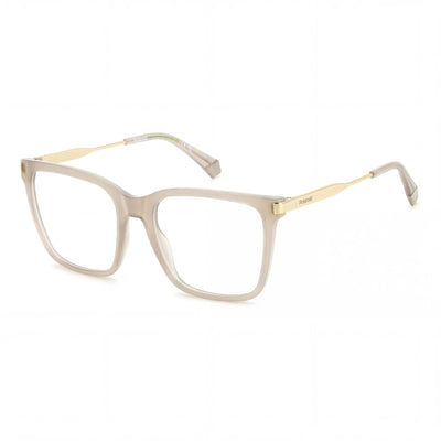 Gafas Polaroid PLD D528 de poliamida no ecológica para mujer con lente de demostración, beis, lente de 53 mm