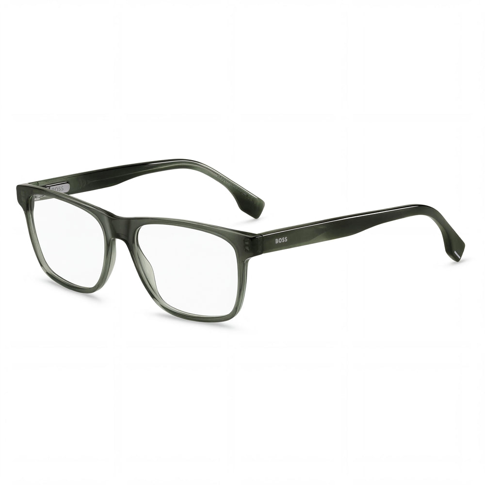Hugo Boss Classic Men's Black Green Plastic Frame Sunglasses featuring Polycarbonate Lenses (55-17-145)