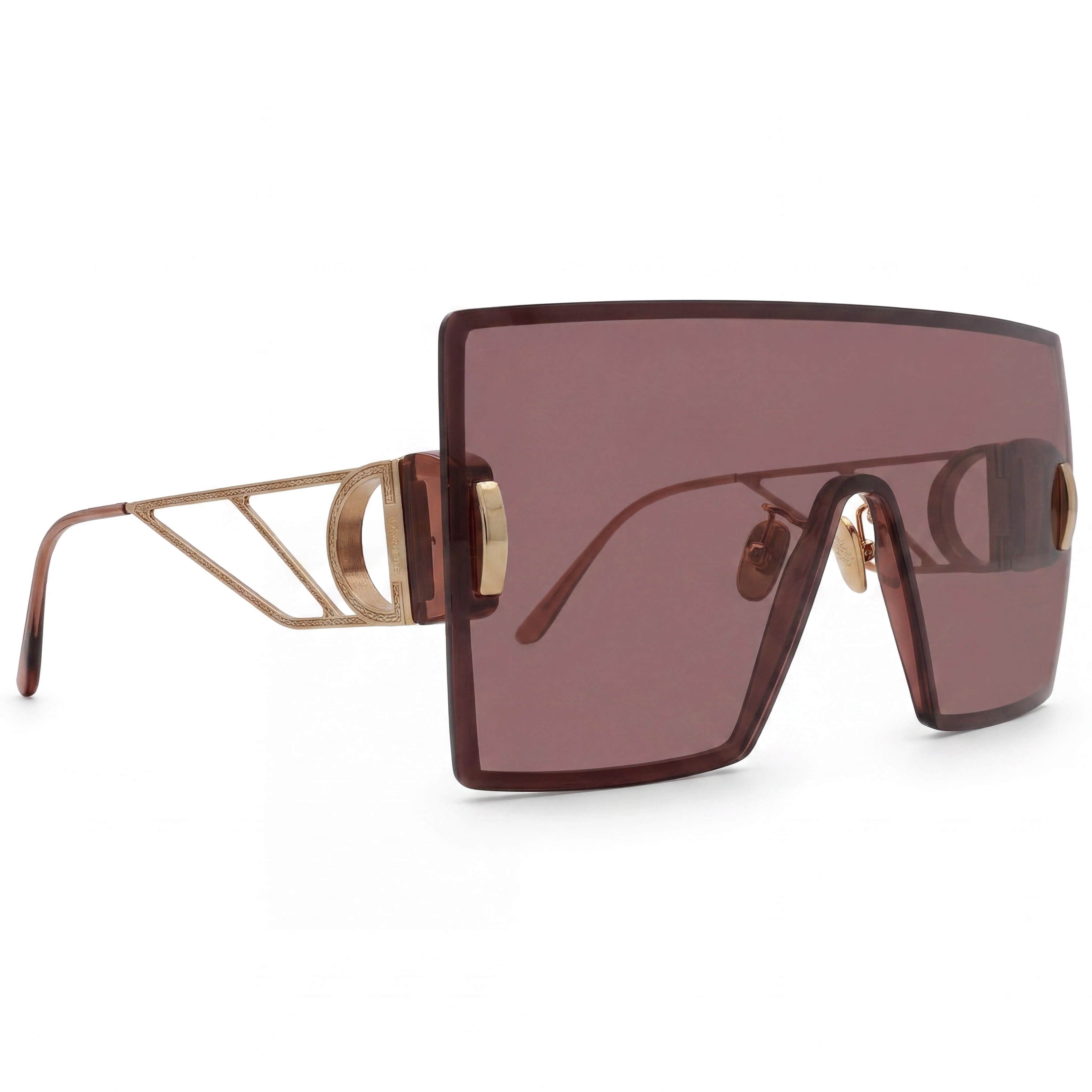 Gafas de sol cuadradas Dior 30MONTAIGNE de metal dorado para mujer con lentes burdeos de 143 mm 100 % protección UV, Photo 1