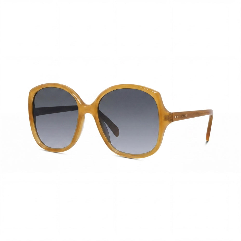 Gafas de sol de acetato Celine para mujer, montura color miel lechoso, lentes degradadas grises RX, 100 % de protección UV