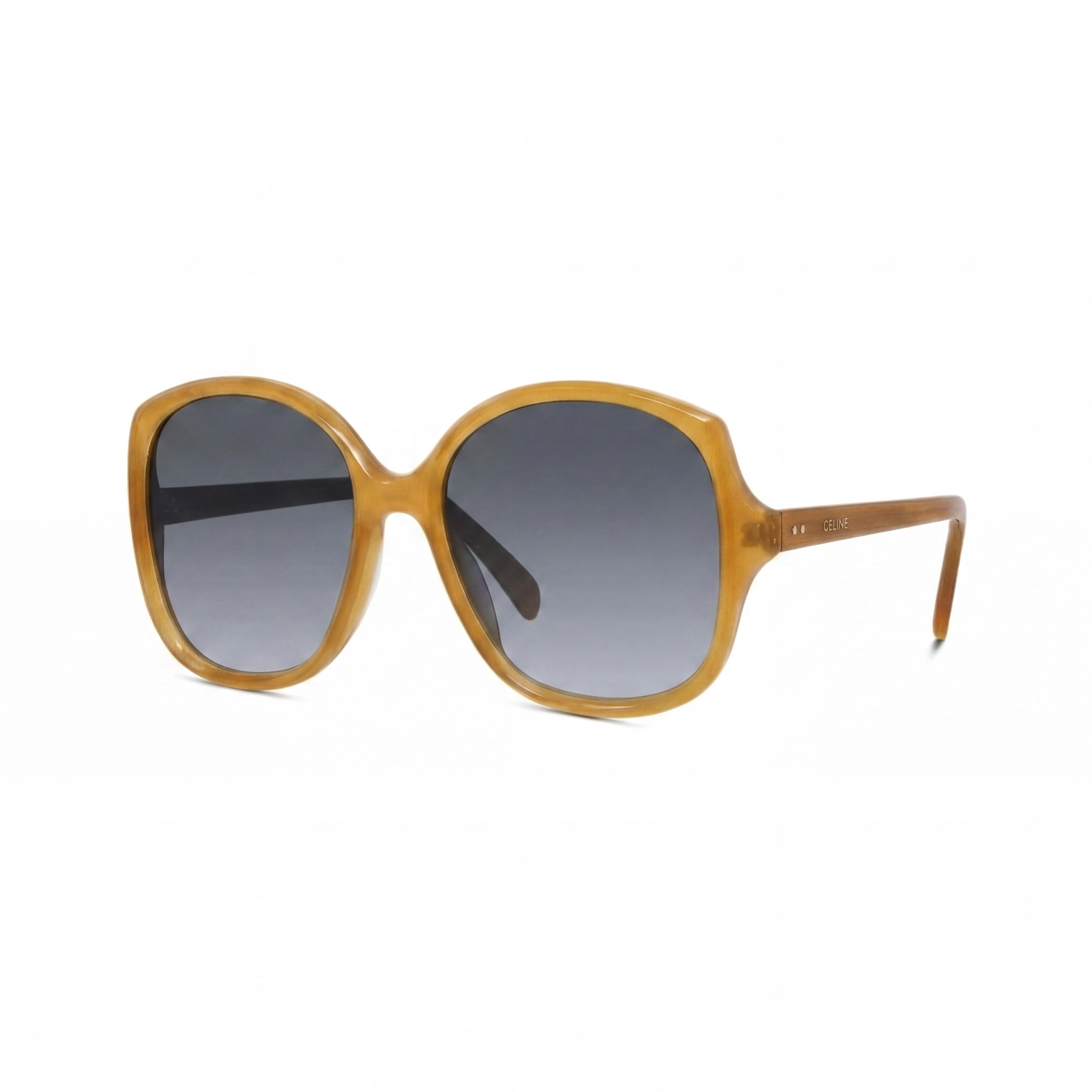 Gafas de sol de acetato Celine para mujer, montura color miel lechoso, lentes degradadas grises RX, 100 % de protección UV, Photo 1
