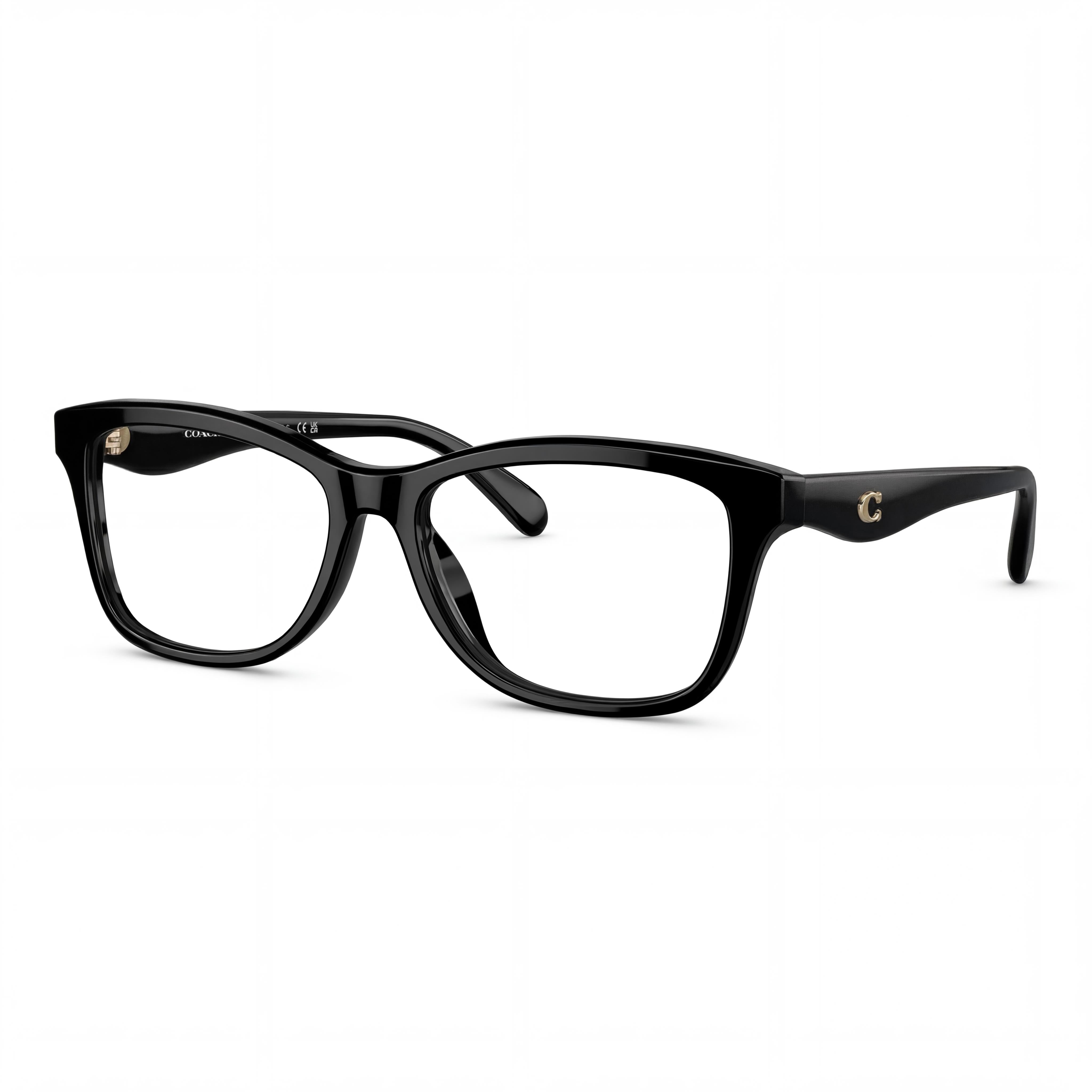 COACH Hc6231u Sculpted C Hardware Universal Fit Women's Black Plastic Prescription Eyeglass Frames 54mm, Photo 1