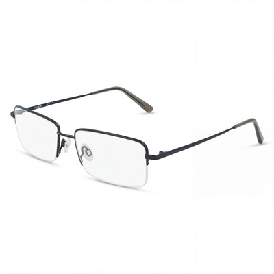 Gafas ópticas Flexon H6073 para hombre con montura satinada azul marino y lentes compuestas multicolor, talla 2-18-150