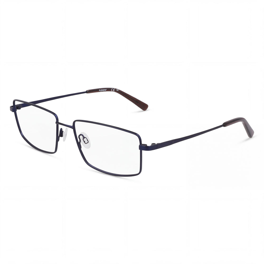 Flexon H6069 Men's Matte Navy Metal Frame Clear Polycarbonate Optical Eyeglasses 57mm