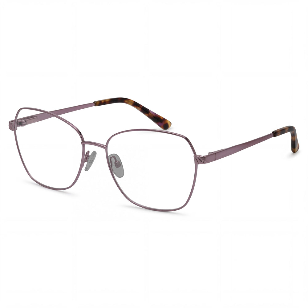 Gafas clásicas Adensco para hombre con montura metálica violeta y lentes de policarbonato multicolor, tamaño 53-16-135