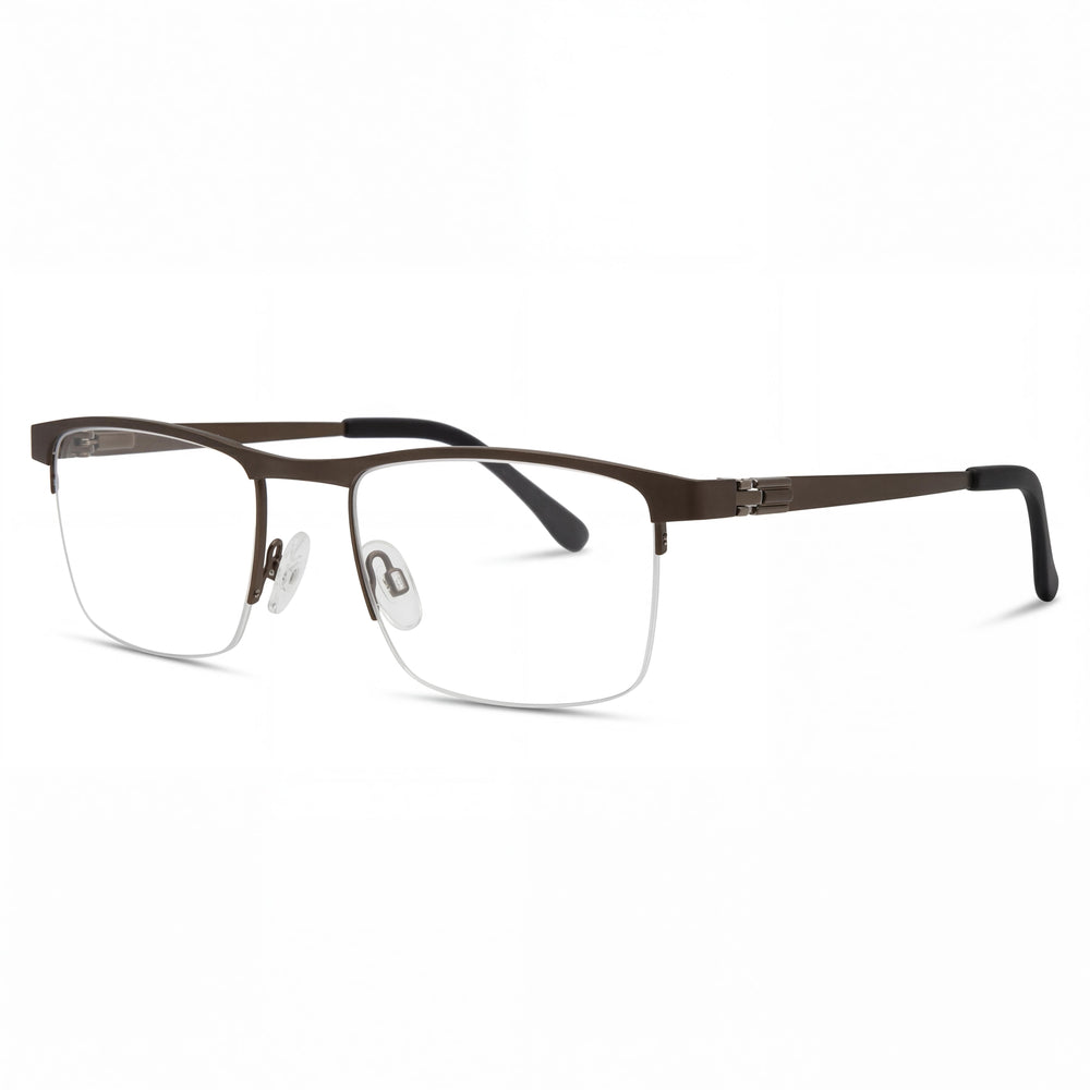 Chesterfield Ch 113xl Men's Brown Metal Frame Eyewear with Clear Lenses, Size 55-19-150