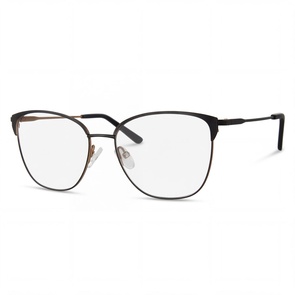 Adensco Classic Men's Black Metal Non- Multicolor Polycarbonate Eyeglasses 53-16-135