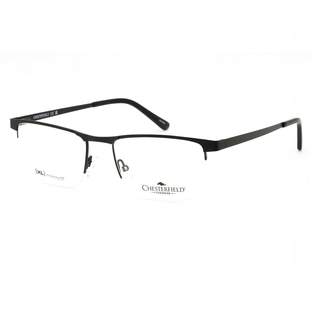 Gafas Chesterfield para hombre Ch 113xl con montura de metal negro y lentes transparentes de policarbonato, talla 55-19-150
