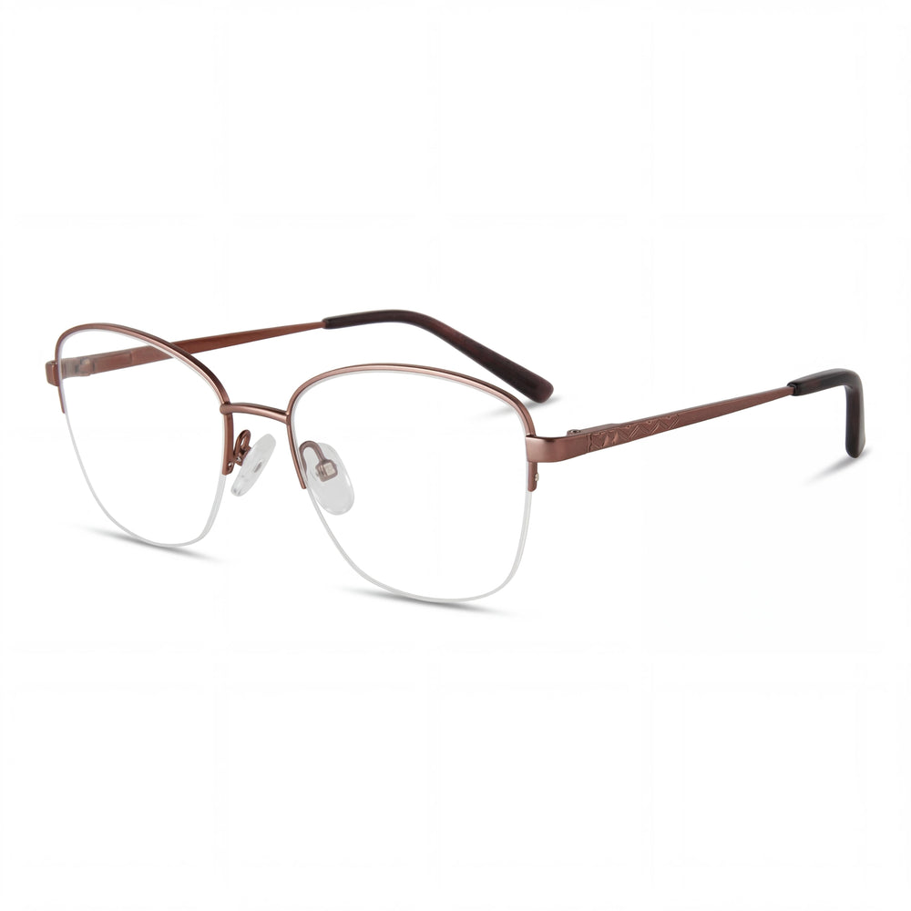 Adensco Ad 252 Men's Burgundy Metal Frame Clear Polycarbonate Lens Eyewear, Size 53-17-140