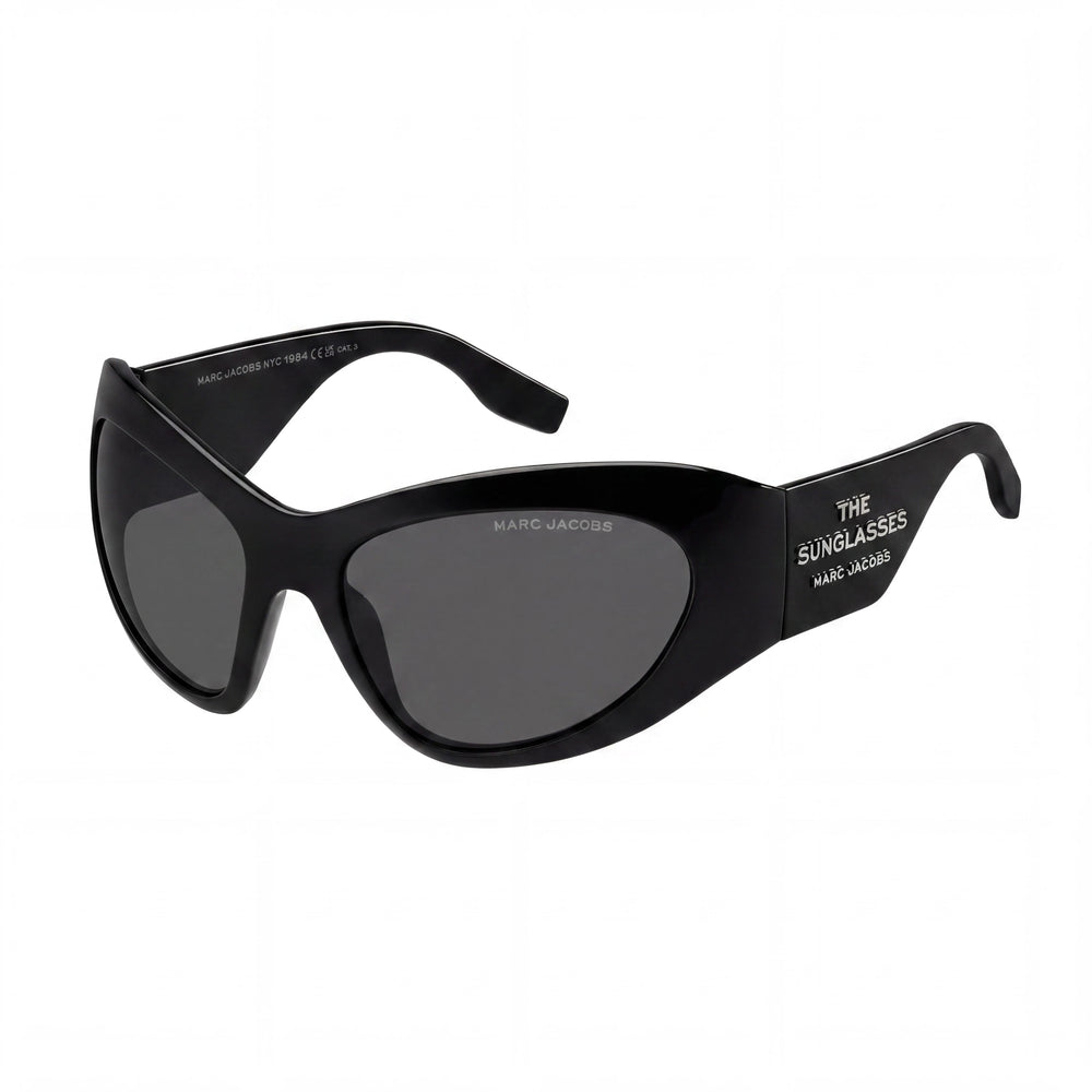 Gafas de sol informales de poliamida para mujer Marc Jacobs, negro/gris, lentes negras, 62 mm